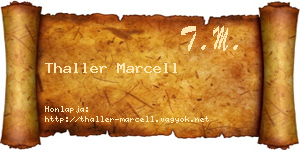 Thaller Marcell névjegykártya